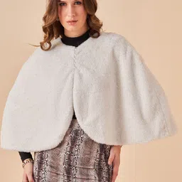 Antheaa V-Neck Three-Quarter Sleeve Button Detail Poncho Sweater-image-21