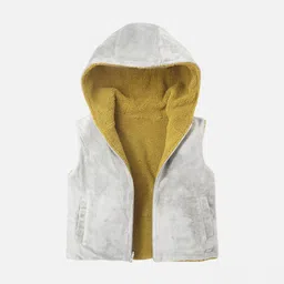 Cherry Crumble Kids Hooded Faux Fur Trim Reversible Jacket-image-4