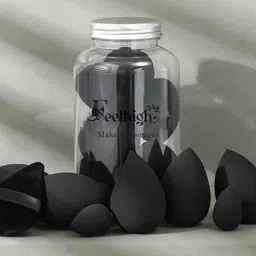 FEELHIGH Set Of 11 Sponge Set & Triangle Powder Puff With Storage Jar-57
