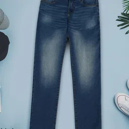 INCLUD Boys Slim Fit Mid-Rise Low Distress Clean Look Heavy Fade Jeans-77