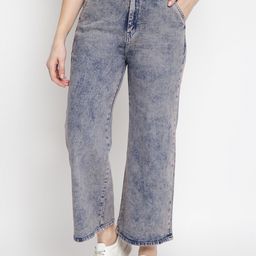 TALES & STORIES Women Flared Heavy Fade Cotton Jeans-image-32