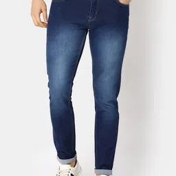 V-Mart Men Slim Fit Mid Rise Heavy Fade Cotton Jeans-image-21
