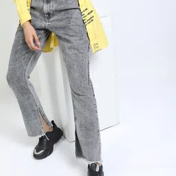 Tokyo Talkies Women Grey Flared Heavy Fade Jeans-image-65