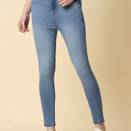 Allen Solly Woman Heavy Fade Mid Rise Clean Look Pure Cotton Jeans-image-53