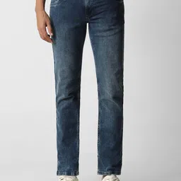 VAN HEUSEN DENIM LABS Men Slim Fit Mid Rise Clean Look Heavy Fade Stretchable Jeans-picture-41