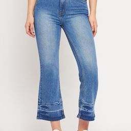 CAMLA Women Heavy Fade Clean Look Cropped Flared Jeans-image-49