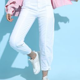 Tokyo Talkies Women Classic White High-Rise Mom Fit Cropped Jeans-image-43