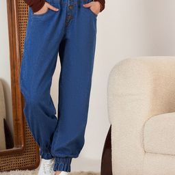 Berrylush Women Jogger High-Rise Jeans-image-2