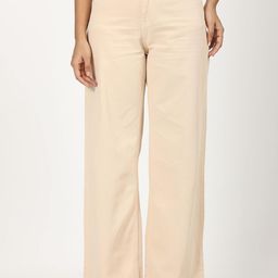 URBAN POCHE Women Comfort Wide Leg High-Rise Pure Cotton Jeans-image-42
