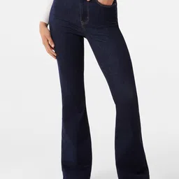 Forever New Women Navy Blue Flared High-Rise Stretchable Jeans-image-78