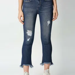 Pepe Jeans Women Blue Slim Fit High-Rise Low Distress Light Fade Jeans-image-86