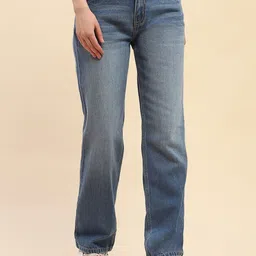 CAMLA Women Mid-Rise Light Fade Clean Look Cotton Jeans-image-13