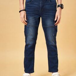 SF JEANS by Pantaloons Men Straight Fit Light Fade Stretchable Cargo Jeans-image-59