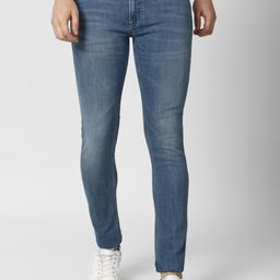 Peter England Casuals Men Blue Slim Fit Heavy Fade Jeans-picture-5