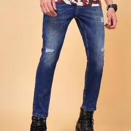 SF JEANS by Pantaloons Men Slim Fit Low Distress Light Fade Jeans-image-56