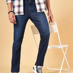 YU by Pantaloons Men Blue Slim Fit Light Fade Jeans-picture-31