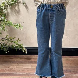 LULU & SKY Girls Wide Leg High-Rise Slash Knee Light Fade Jeans-picture-42