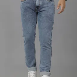 Double Two Men Slim Fit Light Fade Jeans-image-84