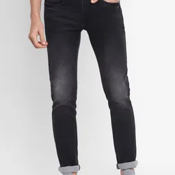 Turtle Men Grey Narrow Tapered Fit Light Fade Jeans-image-92