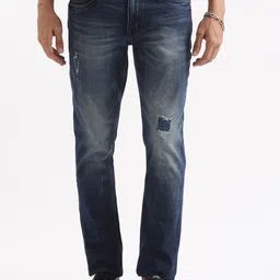 WROGN Men Slim Fit Mildly Distressed Stretchable Light Fade Jeans-image-61