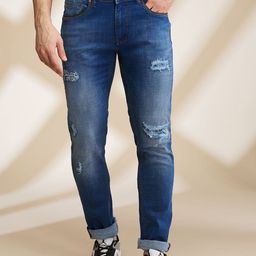 Being Human Men Slim Fit Mildly Distressed Light Fade Jeans-picture-18