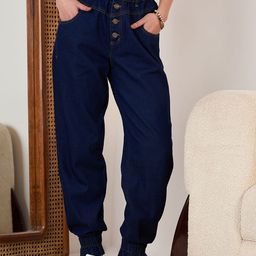 Berrylush Women Jogger High-Rise Slash Knee Jeans-picture-46