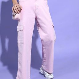 Tokyo Talkies Women Pink Clean look Cargo Jeans-image-12