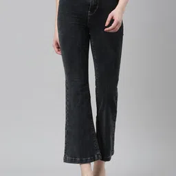 SHOWOFF Flared Fit Clean Look High-Raise Stretchable Jeans-image-21