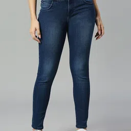 HJ HASASI Women Slim Fit Mid-Rise Light Fade Stretchable Jeans-54