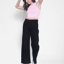 Crimsoune Club Women Wide Leg Clean Look Stretchable Jeans-image-32