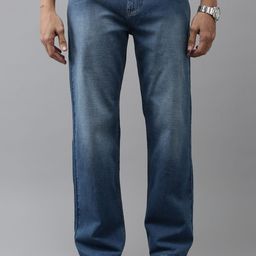 Mast & Harbour Men Blue Mid Rise Clean Look Light Fade Stretchable Jeans-image-94
