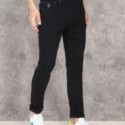 U.S. Polo Assn. Denim Co. Men Black Slim Fit Cuffed Hem Stretchable Jeans-42