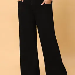 HJ HASASI Women Wide Leg High-Rise Stretchable Jeans-picture-14