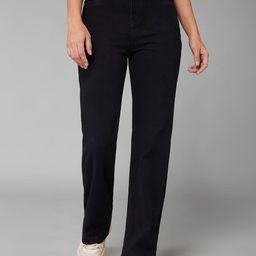 DOLCE CRUDO Women Straight Fit High-Rise Stretchable Jeans-image-89