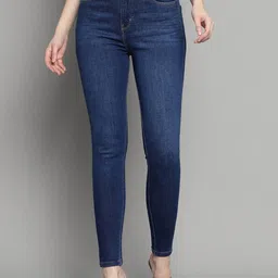 Xpose Women Comfort Slim Fit High-Rise Dark Shade Clean Look Stretchable Jeans-image-61