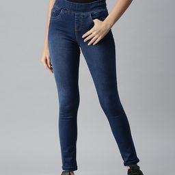 SHOWOFF Women Navy Blue Jean Skinny Fit High-Rise Stretchable Jeans-image-54
