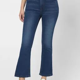 Vero Moda Women Bootcut High-Rise Light Fade Stretchable Jeans-image-97
