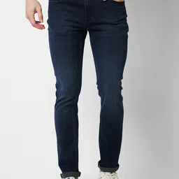 SPYKAR Men Clean Look Light Fade Mid Rise Cotton Jeans-image-15