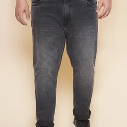 John Pride Men Plus Size Light Fade Mid-Rise Clean Look Stretchable Jeans-6