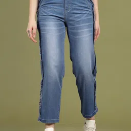 plusS Women Mid-Rise Light Fade Cotton Jeans-image-86