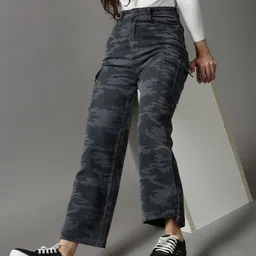 SHOWOFF Women Grey Clean Look Wide Leg Light Fade Stretchable Jeans-picture-44
