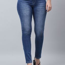 Cantabil Women Blue Skin Tight Slim Fit Clean Look Light Fade Stretchable Jeans-image-30