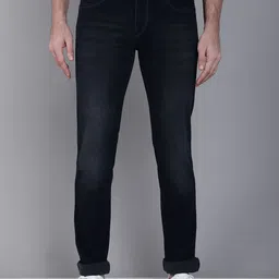 Cantabil Men Comfort Mid Rise Clean Look Light Fade Whiskers and Chevrons Jeans-image-27