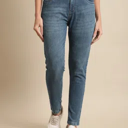 Cantabil Women Skinny Fit Light Fade Stretchable Jeans-image-81