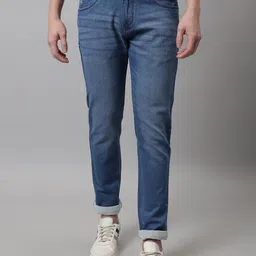 Cantabil Men Solid Cotton Regular Fit Light Fade Jeans-image-42