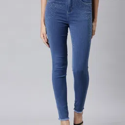 SHOWOFF Women Jean Slim Fit Clean Look Frayed Denim Acid Wash Stretchable Jeans-image-33