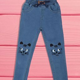 F2M Unisex Kids Low Distress Embroidered Stretchable Jeans-image-53