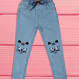 F2M Unisex Kids Low Distress Embroidered Stretchable Jeans-image-89
