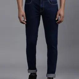 WROGN Men Slim Fit Mid-Rise Light Fade Clean Look Stretchable Jeans-picture-7
