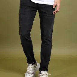HIGHLANDER Men Black Slim Fit Mid-Rise Stretchable Jeans-image-69